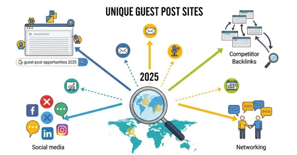 how to find unique sites for guest post